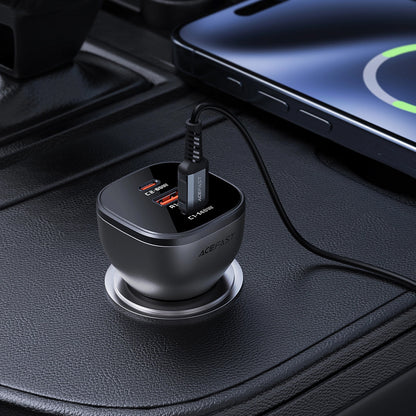 Cargador de coche Acefast B14, 165W, 5A, 1 x USB-A - 2 x USB-C, Negro