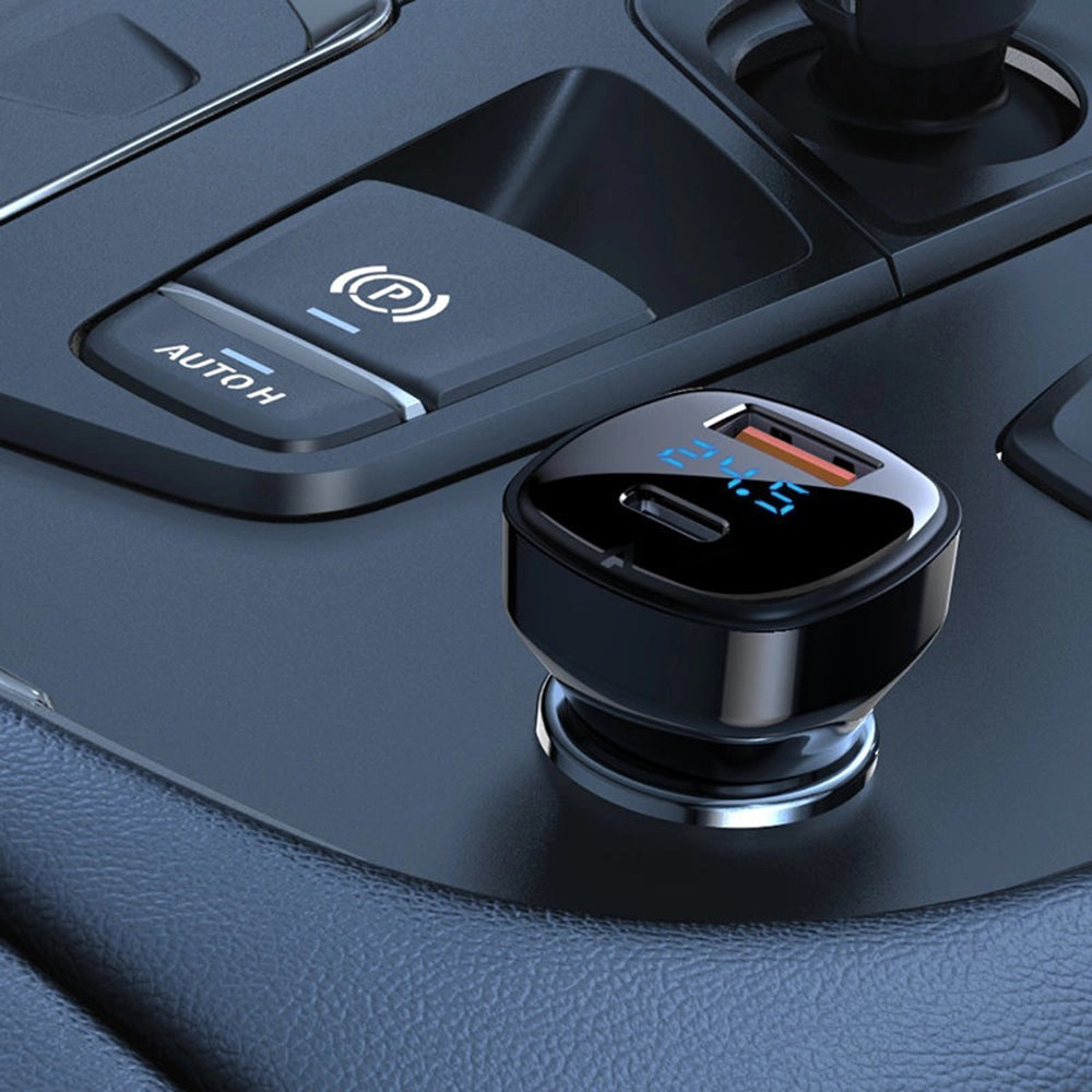 Cargador de coche Acefast B4, 66W, 3A, 1 x USB-A - 1 x USB-C, Negro