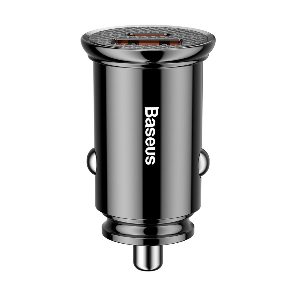 Cargador de coche Baseus, 30W, 3A, 1 x USB-A - 1 x USB-C, Negro CCALL-YS01 