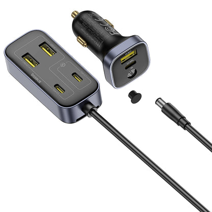 Baseus BackseatPal L1 Car Charger, 110W, 3A, 3 x USB-A - 3 x USB-C, Black C00081100121-00