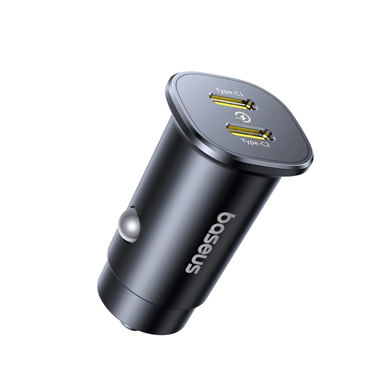 Cargador de coche Baseus GoTrip, 30W, 3A, 2 x USB-C, Negro