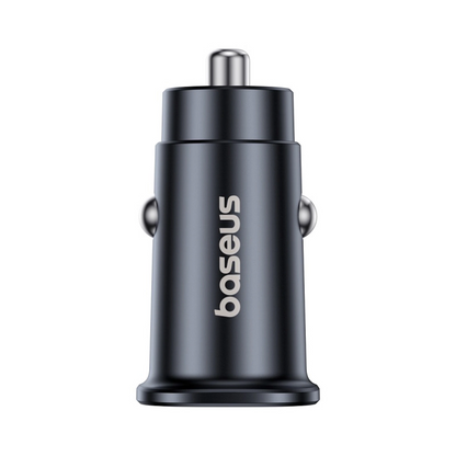 Cargador de coche Baseus GoTrip, 30W, 3A, 2 x USB-C, Negro