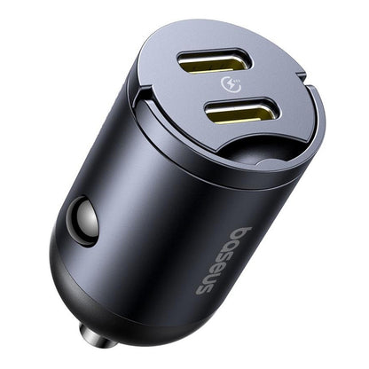Cargador de coche Baseus Tiny Star, 30W, 3A, 2 x USB-C, Negro C00035001121-03