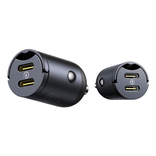 Cargador de coche Baseus Tiny Star, 30W, 3A, 2 x USB-C, Negro C00035001121-03