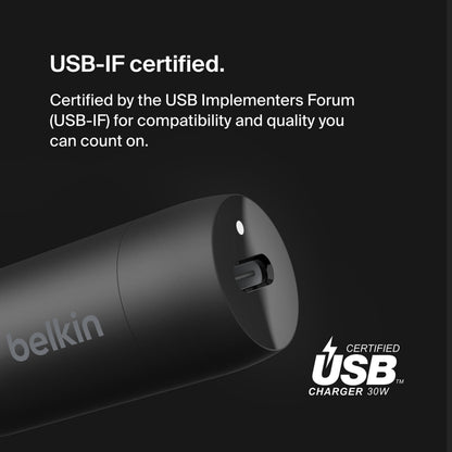 Cargador de coche Belkin BoostCharge, 30W, 3A, 1 x USB-C, Negro CCA004btBK
