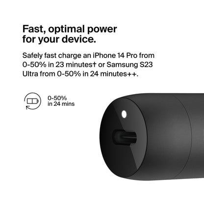 Cargador de coche Belkin BoostCharge, 30W, 3A, 1 x USB-C, Negro CCA004btBK