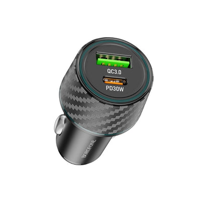 Cargador de coche Borofone BZ21 Brilliant, 48W, 3A, 1 x USB-A - 1 x USB-C, Negro