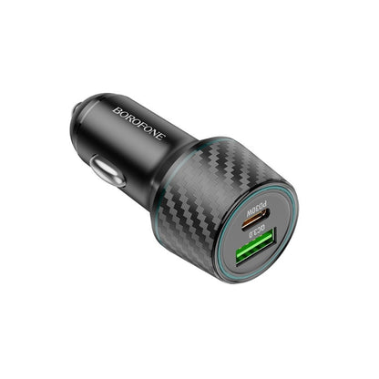 Cargador de coche Borofone BZ21 Brilliant, 48W, 3A, 1 x USB-A - 1 x USB-C, Negro