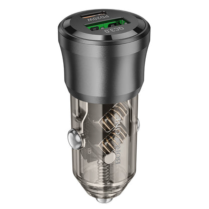 Cargador de coche Borofone BZ25 Journey, 38W, 3A, 1 x USB-A - 1 x USB-C, Negro