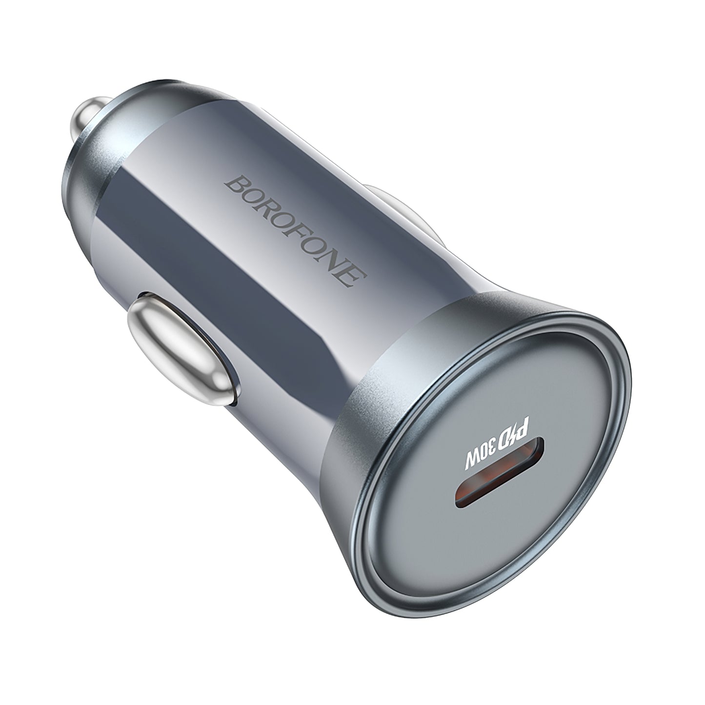 Cargador de coche Borofone BZ26 Searcher, 30W, 3A, 1 x USB-C, Gris 