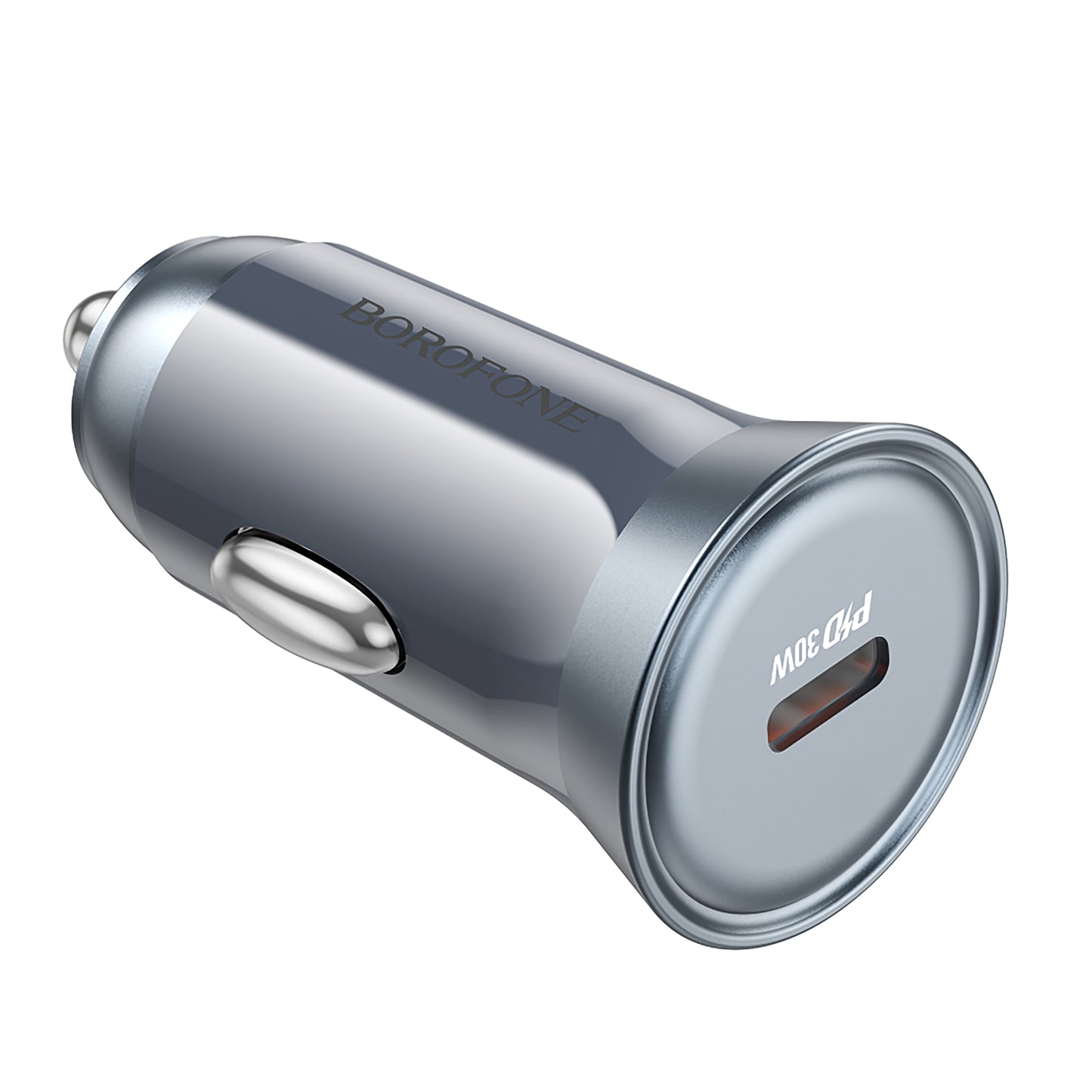 Cargador de coche Borofone BZ26 Searcher, 30W, 3A, 1 x USB-C, Gris 