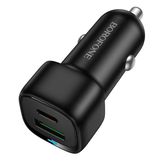 Cargador de coche Borofone BZ34B Cloud, 38W, 3A, 1 x USB-A - 1 x USB-C, Negro