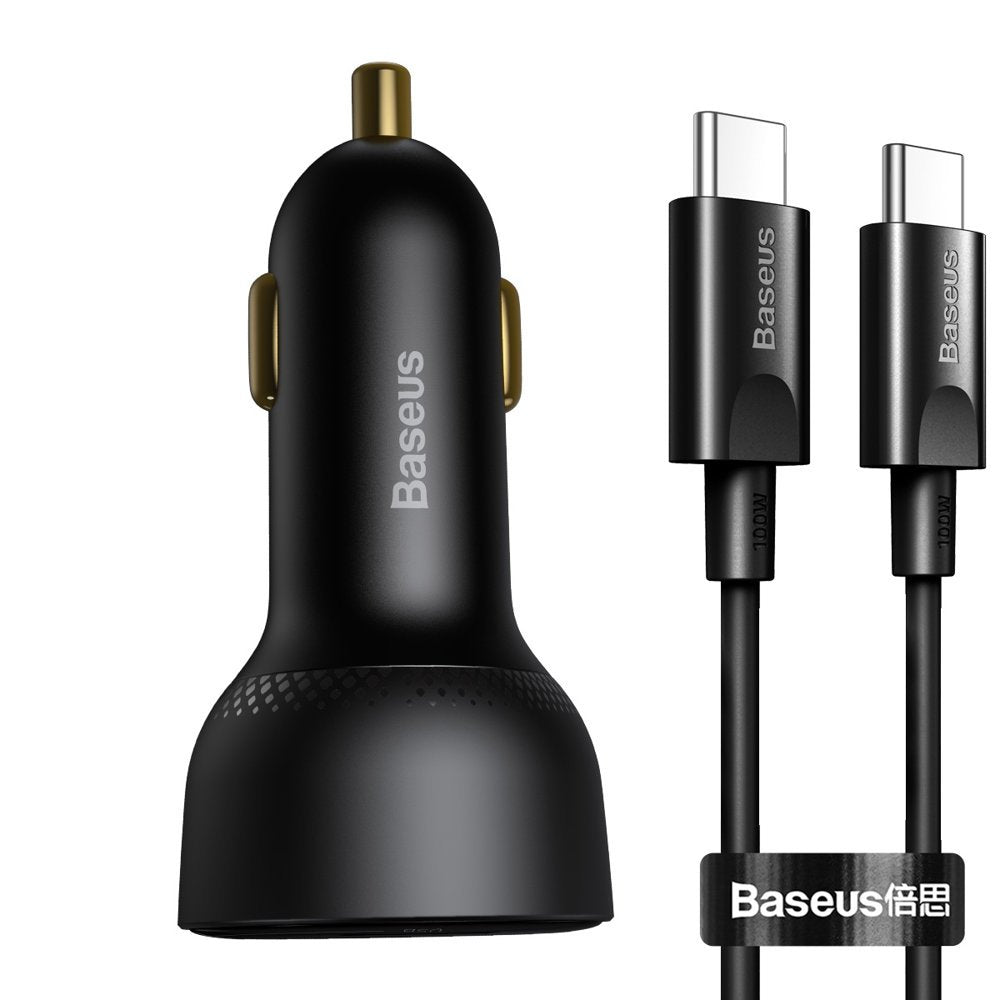 Cargador de Coche con Cable USB-C Baseus Superme, 100W, 5A, 1 x USB-A - 1 x USB-C, Negro TZCCZX-01