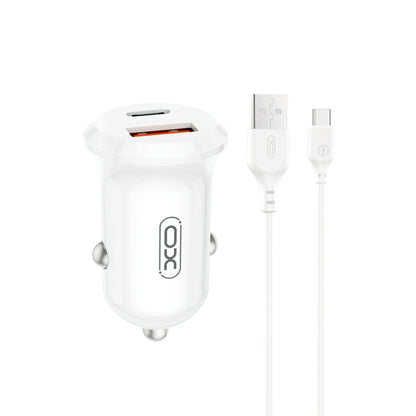 Cargador de Coche con Cable USB-C XO Design CC69, 30W, 3A, 1 x USB-A - 1 x USB-C, Blanco