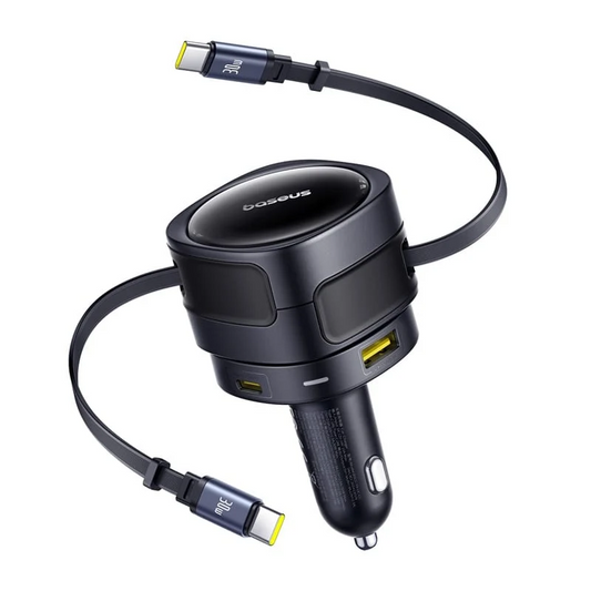 Cargador de coche con cable USB-C Baseus Enjoyment Max, 90 W, 1 x USB-A - 1 x USB-C, negro C00035507121-03