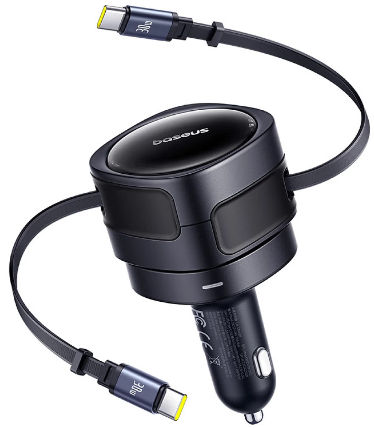 Cargador de coche con cable USB-C Baseus Enjoyment Max, 60 W, negro C00035507121-01