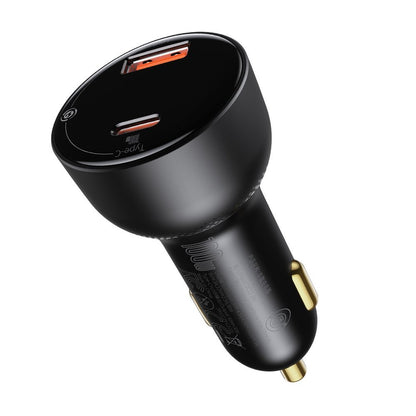 Cargador de Coche con Cable USB-C Baseus Superme, 100W, 5A, 1 x USB-A - 1 x USB-C, Negro TZCCZX-01