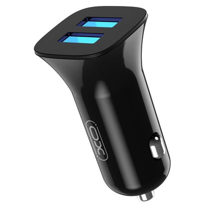 Cargador de coche con cable USB-C XO Design TZ10, 12 W, 2,4 A, 2 x USB-A, negro 