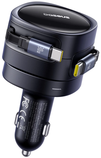 Cargador de coche con cable USB-C Baseus Enjoyment Max, 60 W, negro C00035507121-01