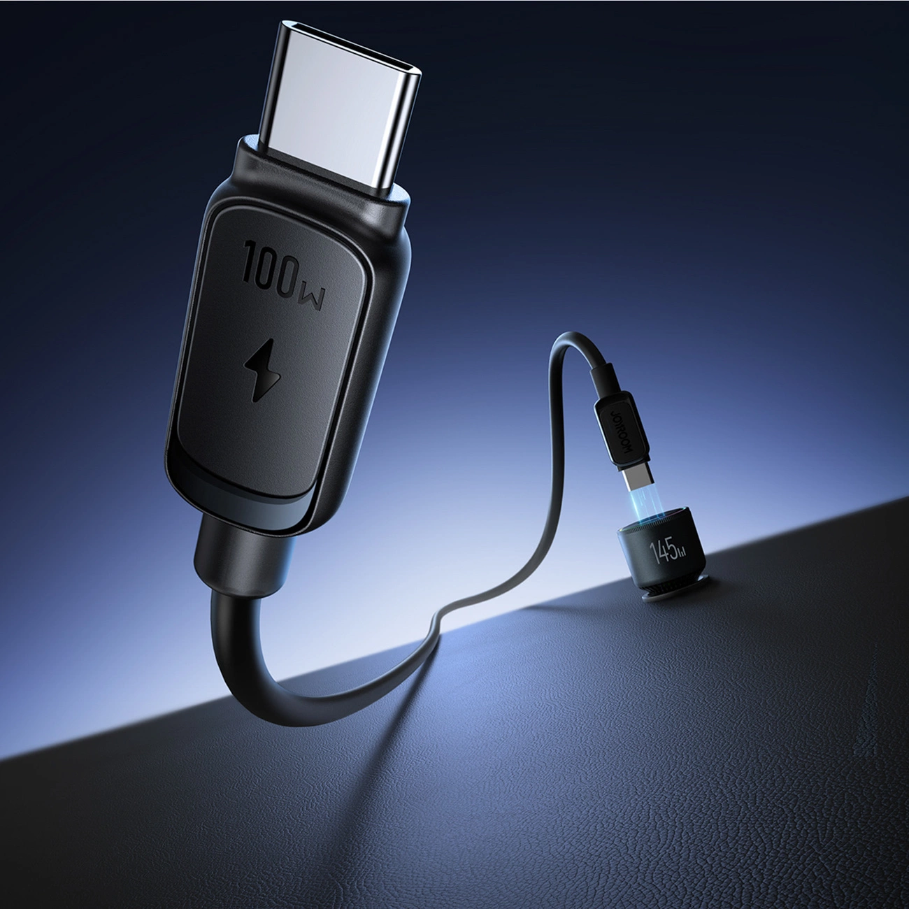Cargador de coche con cable USB-C Joyroom JR-CCN07, 145W, 5A, 1 x USB-A - 2 x USB-C, Gris