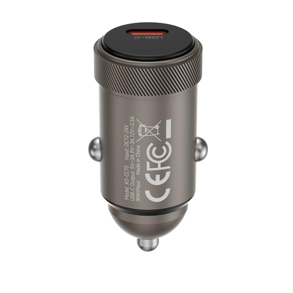 Car Charger with USB-C Cable XO Design CC70, 30W, 3A, 1 x USB-C, Black
