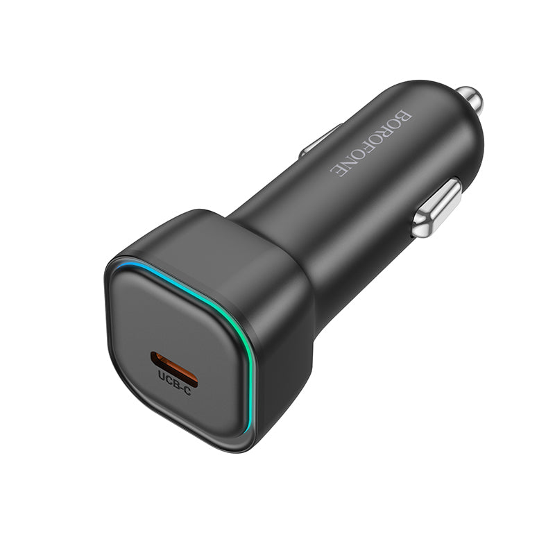 Cargador de coche con cable Lightning Borofone BZ28 Trophie, 30W, 3A, 1 x USB-C, Negro 