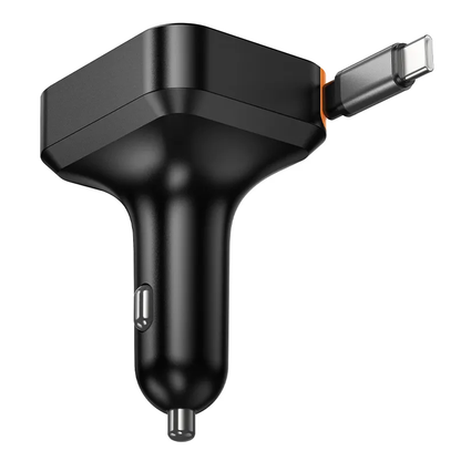 Cargador de Coche con Cable USB-C HOCO NZ18, 65W, 3A, 1 x USB-A - 1 x USB-C, Negro