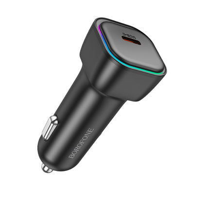 Cargador de coche con cable Lightning Borofone BZ28 Trophie, 30W, 3A, 1 x USB-C, Negro 