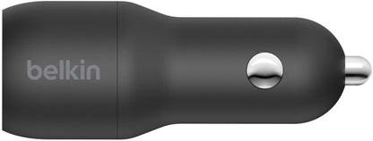 Cargador de coche con cable USB-C Belkin BoostCharge Dual, 24W, 2.4A, 2 x USB-A, negro CCE001bt1MBK