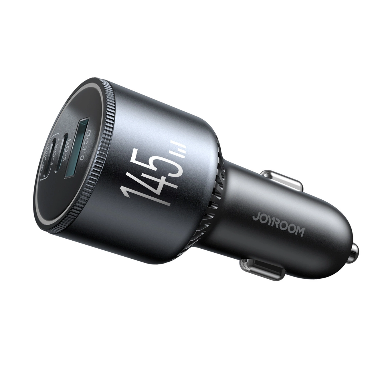 Cargador de coche con cable USB-C Joyroom JR-CCN07, 145W, 5A, 1 x USB-A - 2 x USB-C, Gris