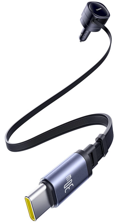 Cargador de coche con cable USB-C Baseus Enjoyment Max, 60 W, negro C00035507121-01