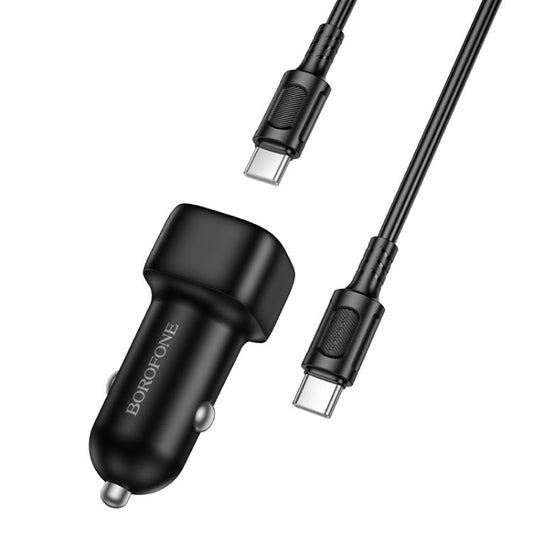 Cargador de coche con cable USB-C Borofone BZ34A Cloud, 20W, 3A, 1 x USB-C, Negro
