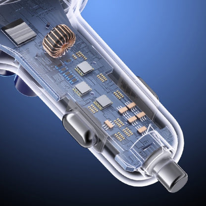 Cargador de coche con cable USB-C / Lightning Yesido Y63 Display, 117W, 3A, 1 x USB-A - 1 x USB-C, Gris