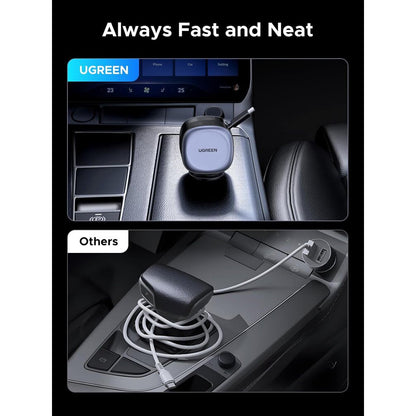 Cargador de Coche con Cable USB-C UGREEN EC601, 75W, 3A, 1 x USB-A - 1 x USB-C, Gris