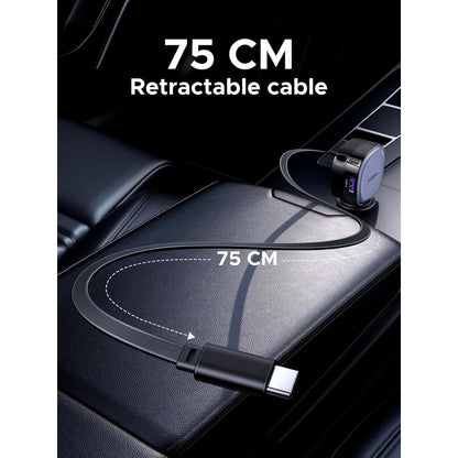 Cargador de Coche con Cable USB-C UGREEN EC601, 75W, 3A, 1 x USB-A - 1 x USB-C, Gris