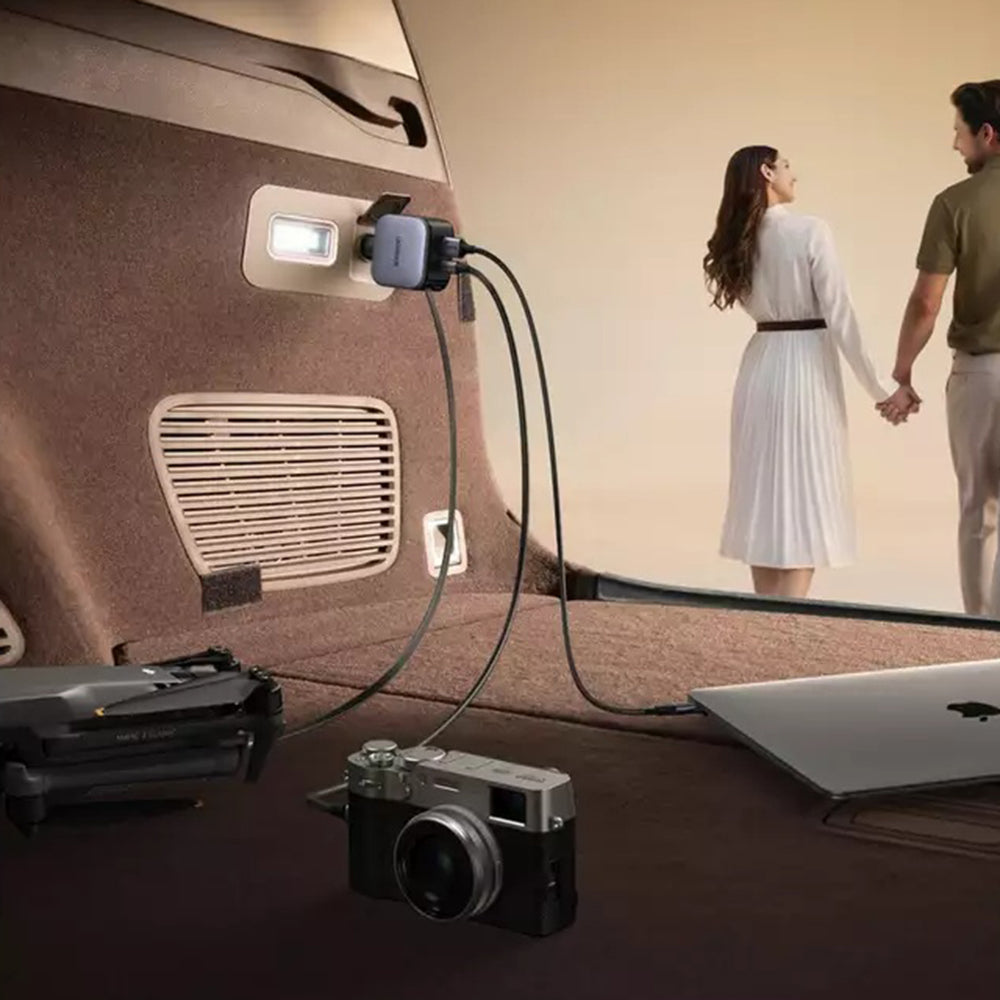 Cargador de Coche con Cable USB-C UGREEN EC603, 90W, 3A, 1 x USB-A - 1 x USB-C, Gris