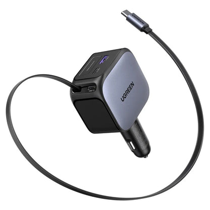 Cargador de Coche con Cable USB-C UGREEN EC604 (55910B) Nexode, 145W, 1 x USB-A - 2 x USB-C, Negro