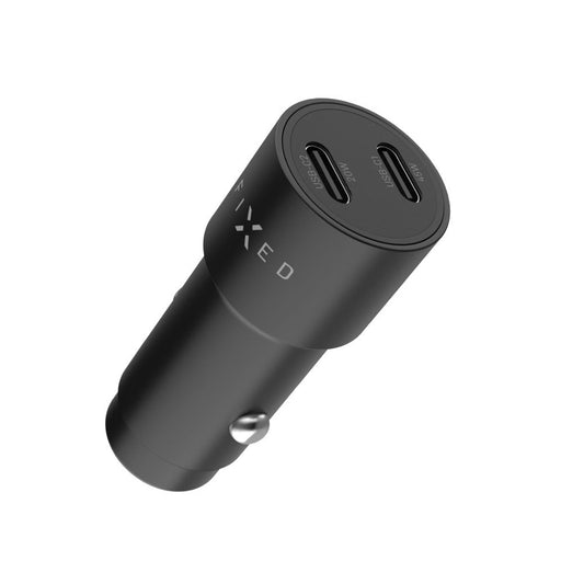 Cargador de Coche Fixed, 65W, 3A, 2 x USB-C, Negro
