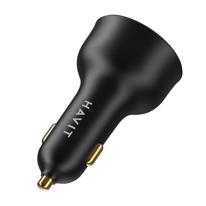 Incarcator Auto HAVIT CC100W Display, 100W, 5A, 1 x USB-A - 1 x USB-C, Negru