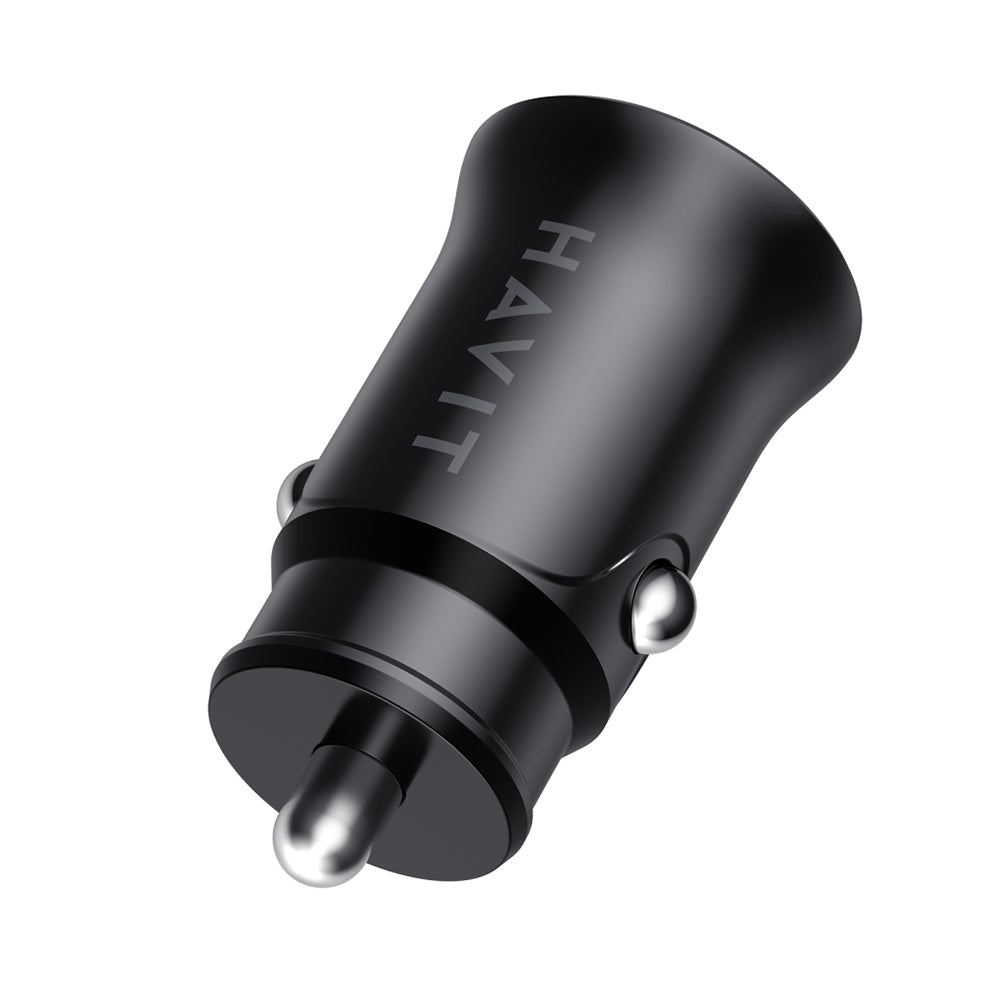 Cargador de Coche HAVIT CC2022, 20W, 3A, 1 x USB-A - 1 x USB-C, Negro