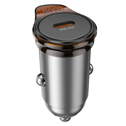 Cargador de coche HOCO NZ16, 30W, 3A, 1 x USB-C, Gris