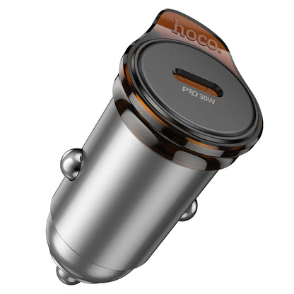 Cargador de coche HOCO NZ16, 30W, 3A, 1 x USB-C, Gris