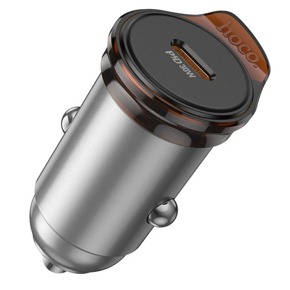 Cargador de coche HOCO NZ16, 30W, 3A, 1 x USB-C, Gris