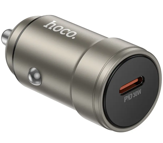 Cargador de Coche HOCO Z57, 30W, 3A, 1 x USB-C, Gris