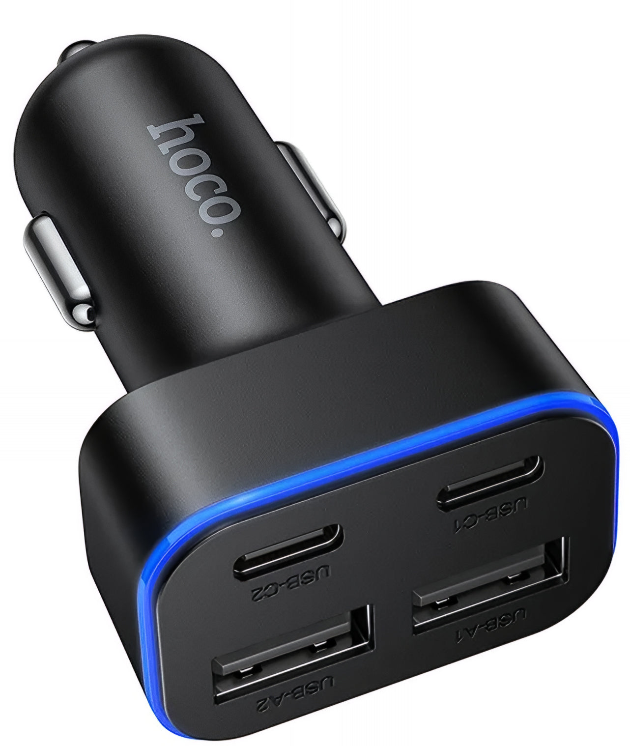 Cargador de coche HOCO Z63, 42W, 3A, 2 x USB-A - 2 x USB-C, Negro
