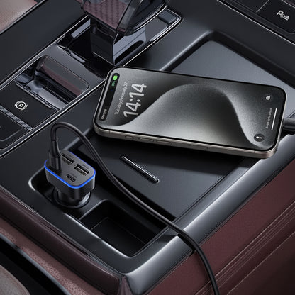 Cargador de coche HOCO Z63, 42W, 3A, 2 x USB-A - 2 x USB-C, Negro