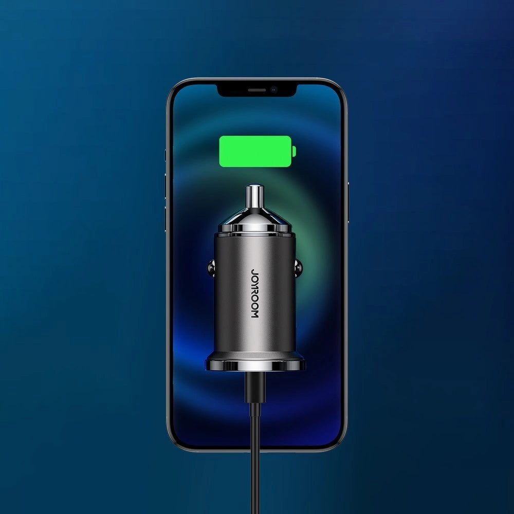 Cargador de coche Joyroom C-A35, 45W, 5A, 1 x USB-A - 1 x USB-C, Gris