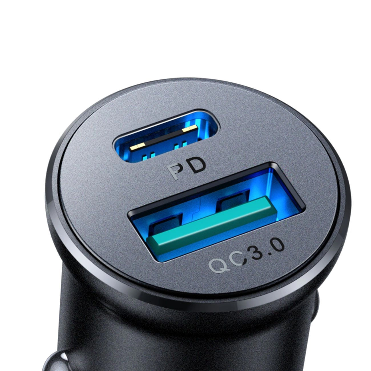 Cargador de coche Joyroom JR-CCN05, 30W, 3A, 1 x USB-A - 1 x USB-C, Negro