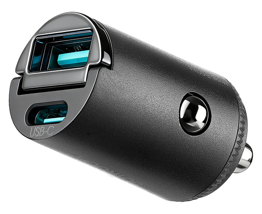 Cargador de Coche Joyroom JR-CCN18, 65W, 1 x USB-A - 1 x USB-C, Negro