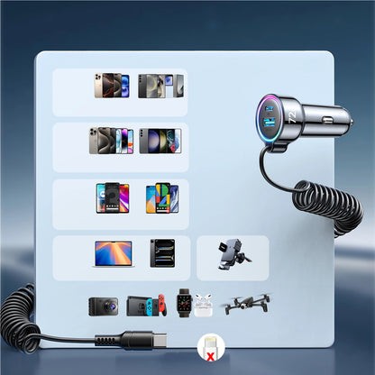 Cargador de Coche con Cable USB-C Joyroom JR-CL07, 72W, 3A, 1 x USB-A - 1 x USB-C, Negro